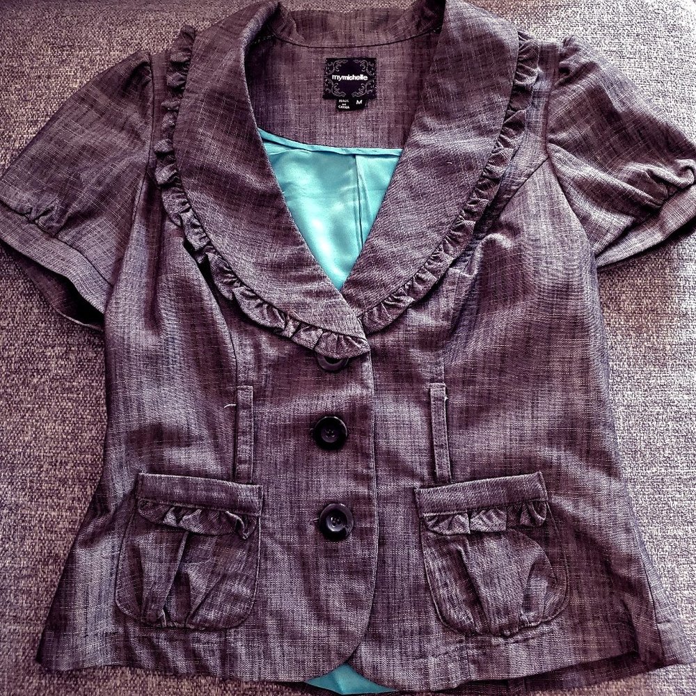 NWOT My Michelle Grey Suit Jacket (Size MEDIUM)